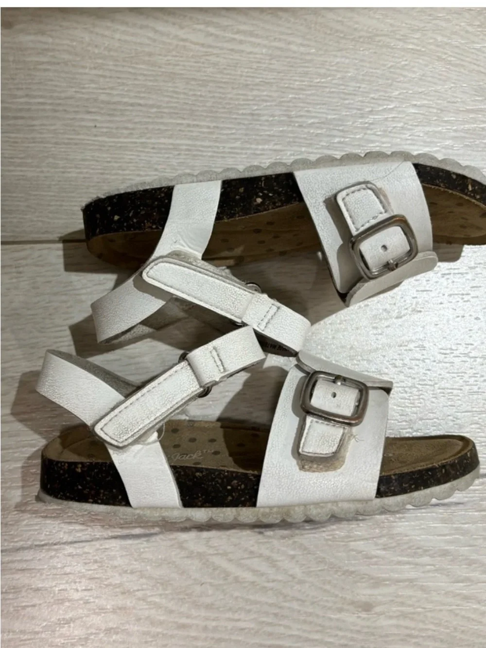 Cat & Jack White Buckle Strap Kids Sandals 11